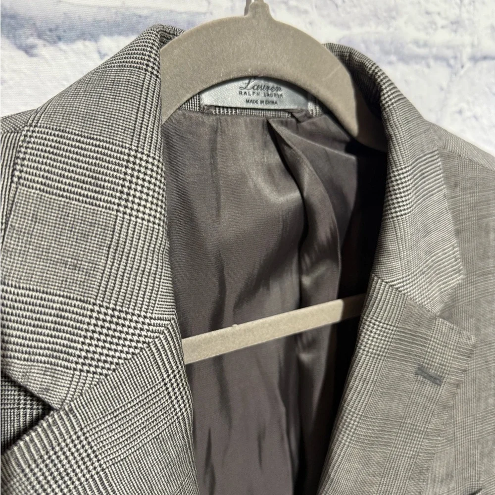 Men’s Y2K Lauren Ralph Lauren Black & White Houndstooth Blazer, Size 42L
